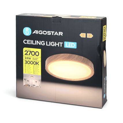 Aigostar - LED-Deckenleuchte LED/24W/230V 3000K d 38,3 cm