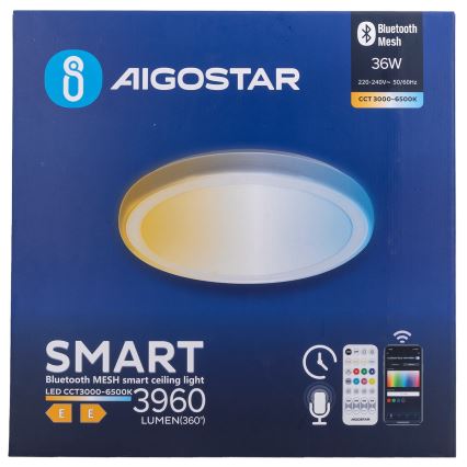 Aigostar - LED-dimmbare Deckenleuchte MESH LED/36W/230V 3000-6500K Ø 49,5 cm + Fernbedienung