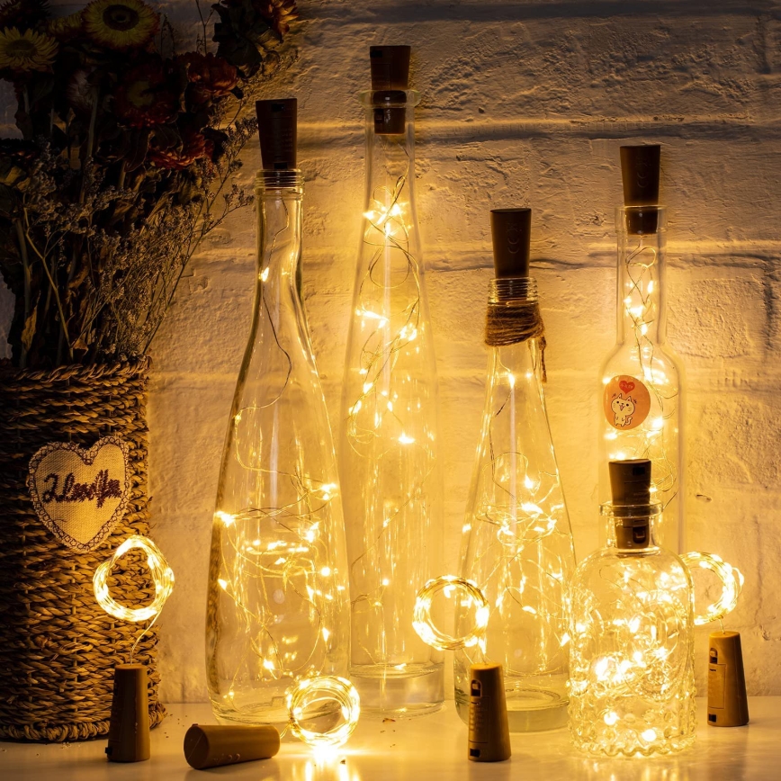 Aigostar - LED-Deko-Lichterkette mit Flaschenverschluss 40xLED/3xLR44 4m warmweiß