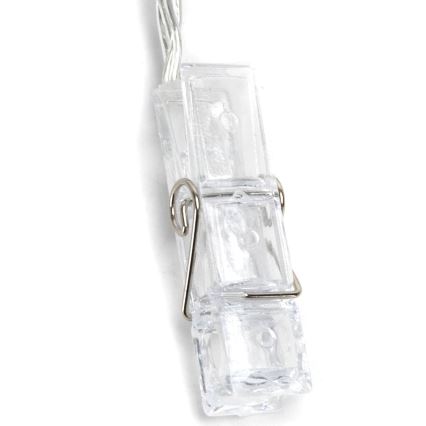 Aigostar - LED-Dekorationskette mit Klammern, 20x LED / 3x AA, 3,3 m, warmweiß