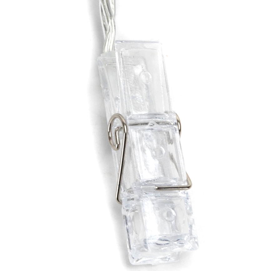 Aigostar - LED-Dekorationskette mit Klammern, 20x LED / 3x AA, 3,3 m, warmweiß