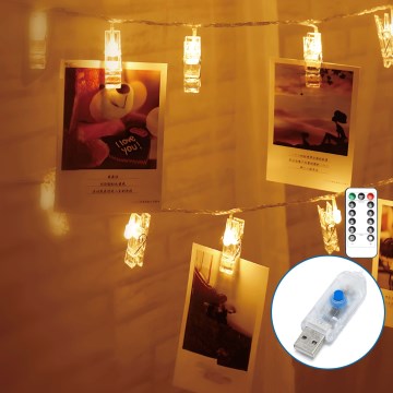 Aigostar - LED Dekorative Lichterkette 20xLED/5W/USB 6 m warmweiß