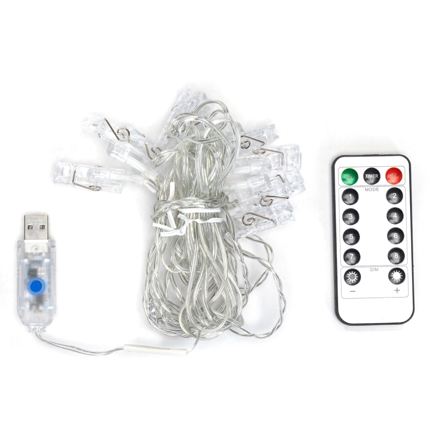 Aigostar - LED Dekorative Lichterkette 80xLED/5W/USB 13 m warmweiß