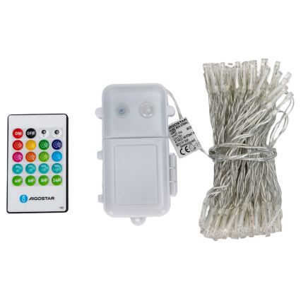 Aigostar - Dimmbare LED-Weihnachtslichterkette für den Außenbereich mit Bewegungsmelder 100xLED/3xAA 12m warmweiß + Fernbedienung