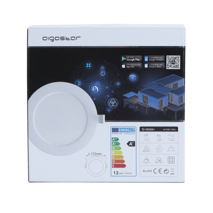 Aigostar - LED Dimmbare Einbauleuchte LED/12W/230V d. 17 cm Wi-Fi