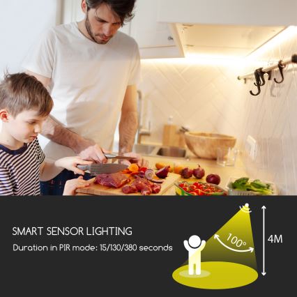 Aigostar - LED dimmbare Leiste mit einem Sensor 1m LED/2W/4xAAA 3000K IP65