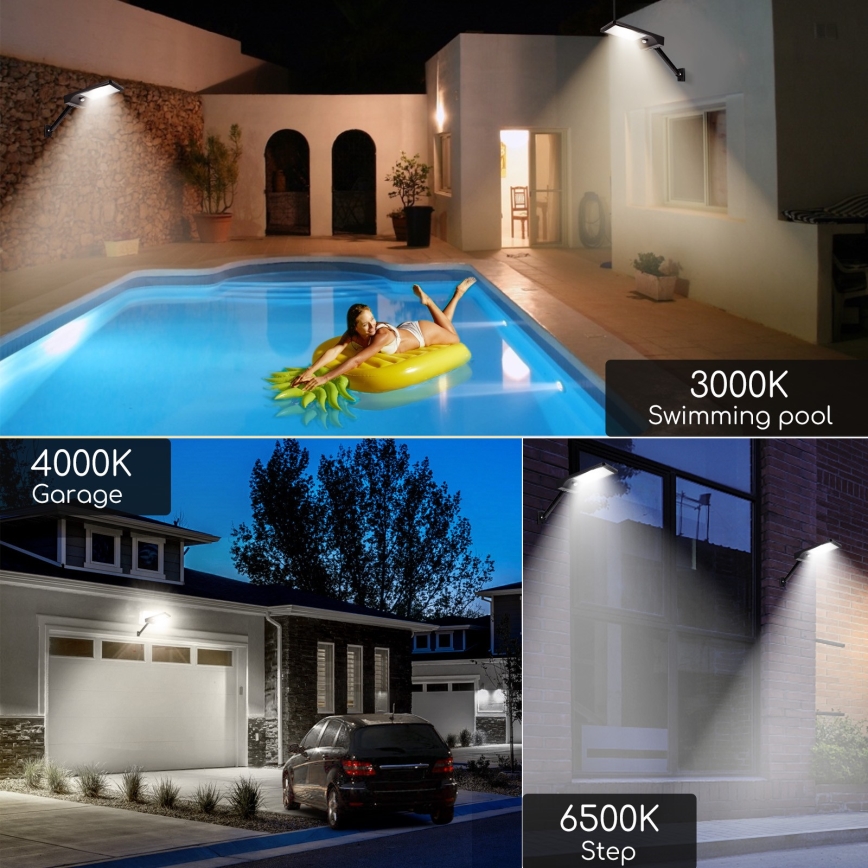 Aigostar - LED dimmbare Solarlampe mit Sensor LED/2,3W/5,5V IP65 1800 mAh + Fernbedienung