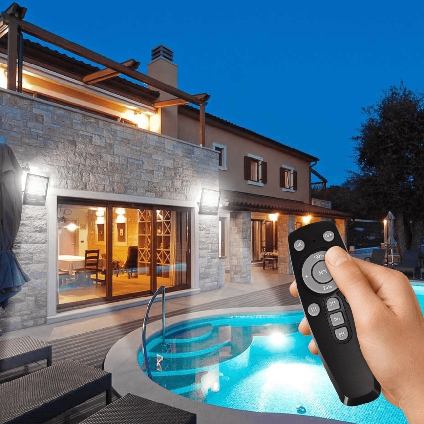 Aigostar - LED Dimmbarer Solarstrahler LED/300W/3,2V IP66 25000 mAh + Fernbedienung