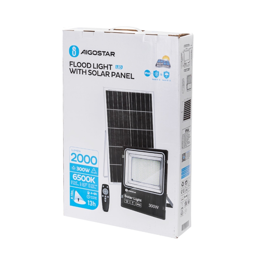 Aigostar - LED Dimmbarer Solarstrahler LED/300W/3,2V IP66 25000 mAh + Fernbedienung