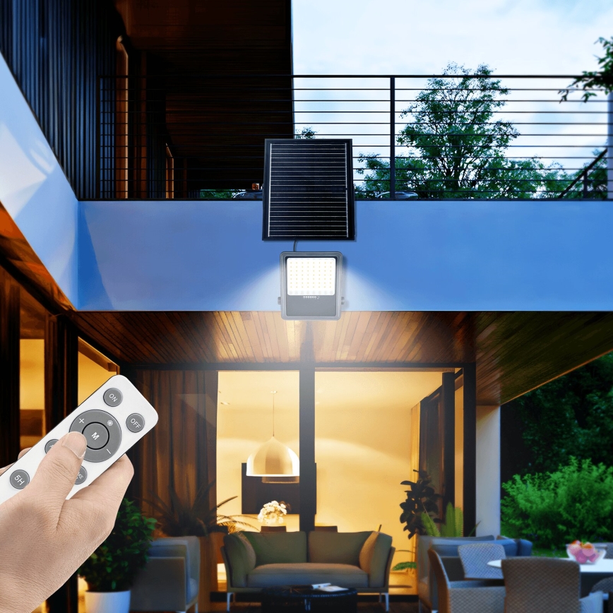 Aigostar - LED Dimmbarer Solarstrahler LED/300W/3,4V IP65 20000 mAh + Fernbedienung