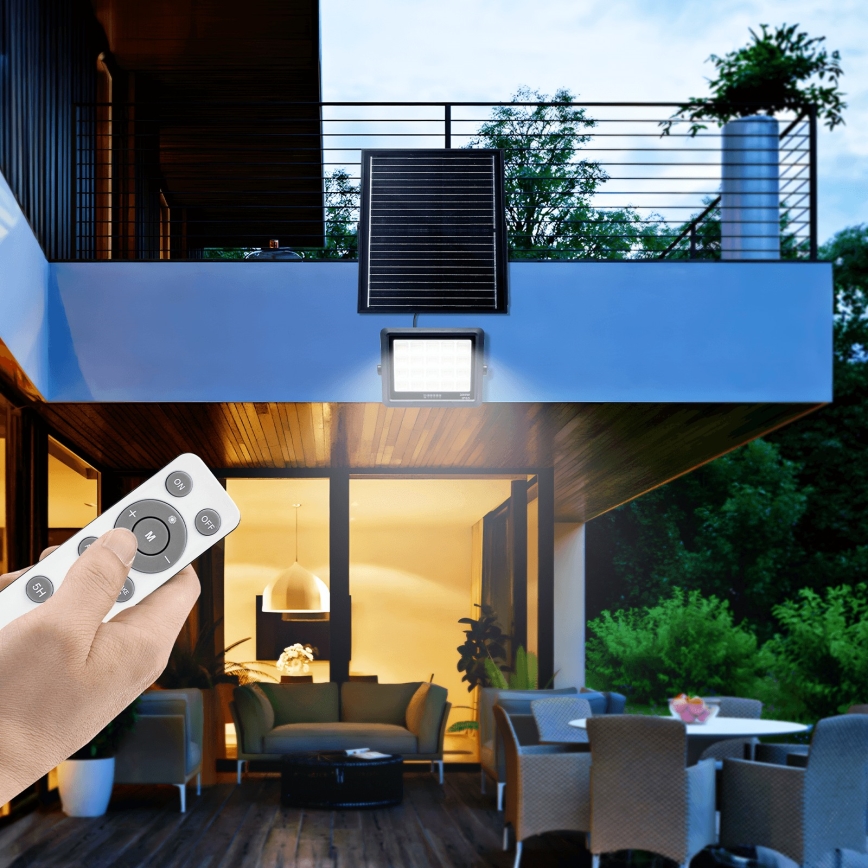 Aigostar - LED Dimmbarer Solarstrahler LED/300W/3,4V IP65 20000 mAh + Fernbedienung