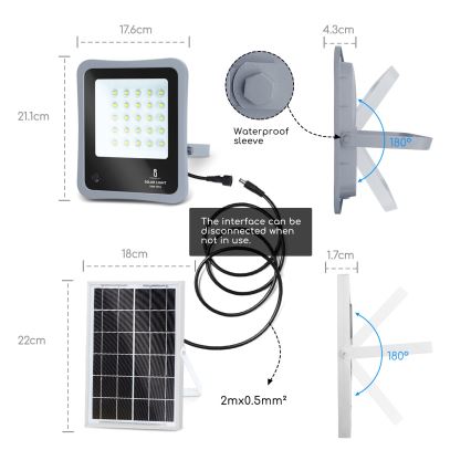 Aigostar - LED Dimmbarer Solarstrahler LED/30W/3,2V IP67 + FB