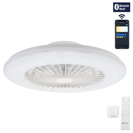 Aigostar - LED dimmbare Deckenleuchte mit Ventilator LED/40W/230V 2700-6500K Ø 48,5 cm Weiß + Fernbedienung