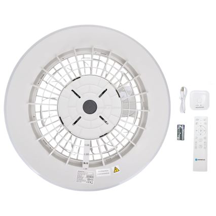 Aigostar - LED dimmbare Deckenleuchte mit Ventilator LED/40W/230V 2700-6500K Ø 48,5 cm Weiß + Fernbedienung