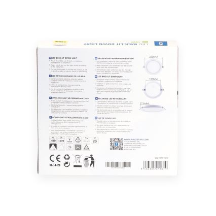 Aigostar - LED-Einbauleuchte LED/18W/230V 3000K d 27,5 cm weiß