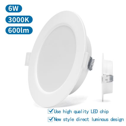 Aigostar - LED-Einbauleuchte LED/6W/230V 3000K d 11,8 cm weiß