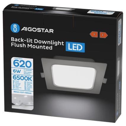 Aigostar - LED Einbauleuchte LED/6W/230V 6500K 12x12 cm weiß