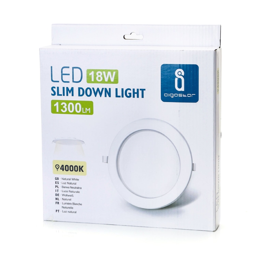 Aigostar - LED-Einbauleuchte ULTRATHIN LED/18W/230V 4000K weiß