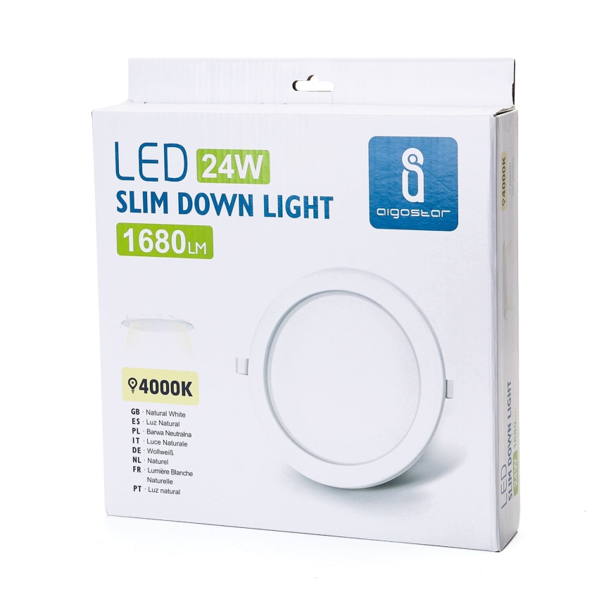 Aigostar - LED-Einbauleuchte ULTRATHIN LED/24W/230V 4000K weiß