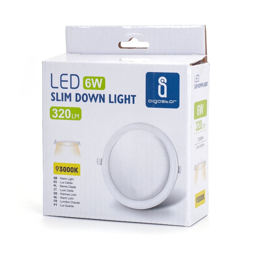 Aigostar - LED-Einbauleuchte ULTRATHIN LED/6W/230V 3000K weiß