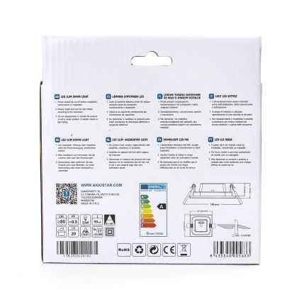 Aigostar - LED-Einbauleuchte ULTRATHIN LED/6W/230V 6000K weiß
