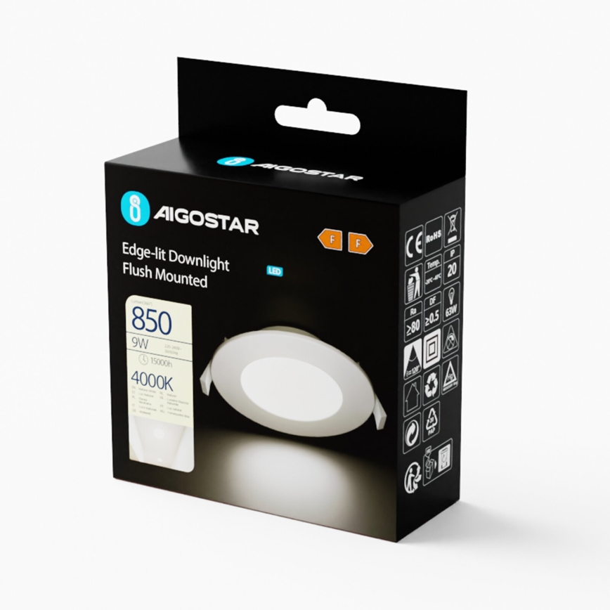 Aigostar - LED-Einbauleuchte ULTRATHIN LED/9W/230V 4000K weiß