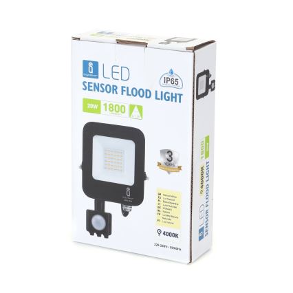 Aigostar - LED-Flutlicht mit Sensor LED/20W/230V 4000K IP65