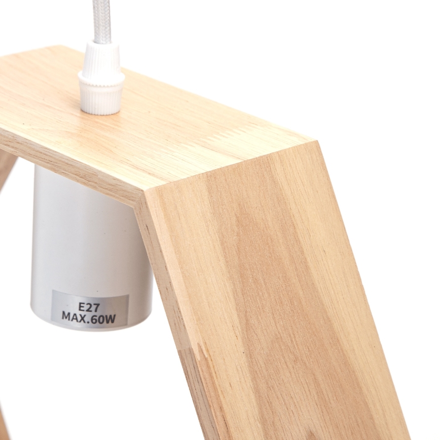 Aigostar - LED-Hängeleuchte aus Holz an Kabel 1xE27/9W/230V 2200K Kiefer