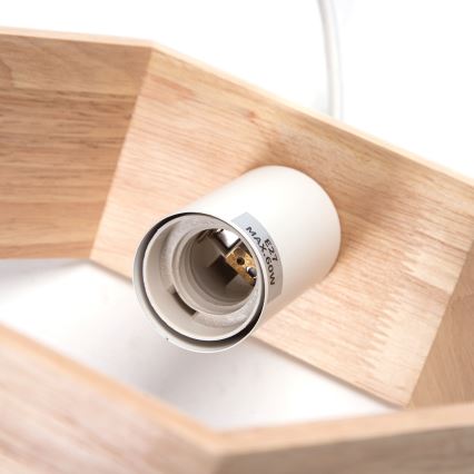 Aigostar - LED-Hängeleuchte aus Holz an Kabel 1xE27/9W/230V 2200K Kiefer