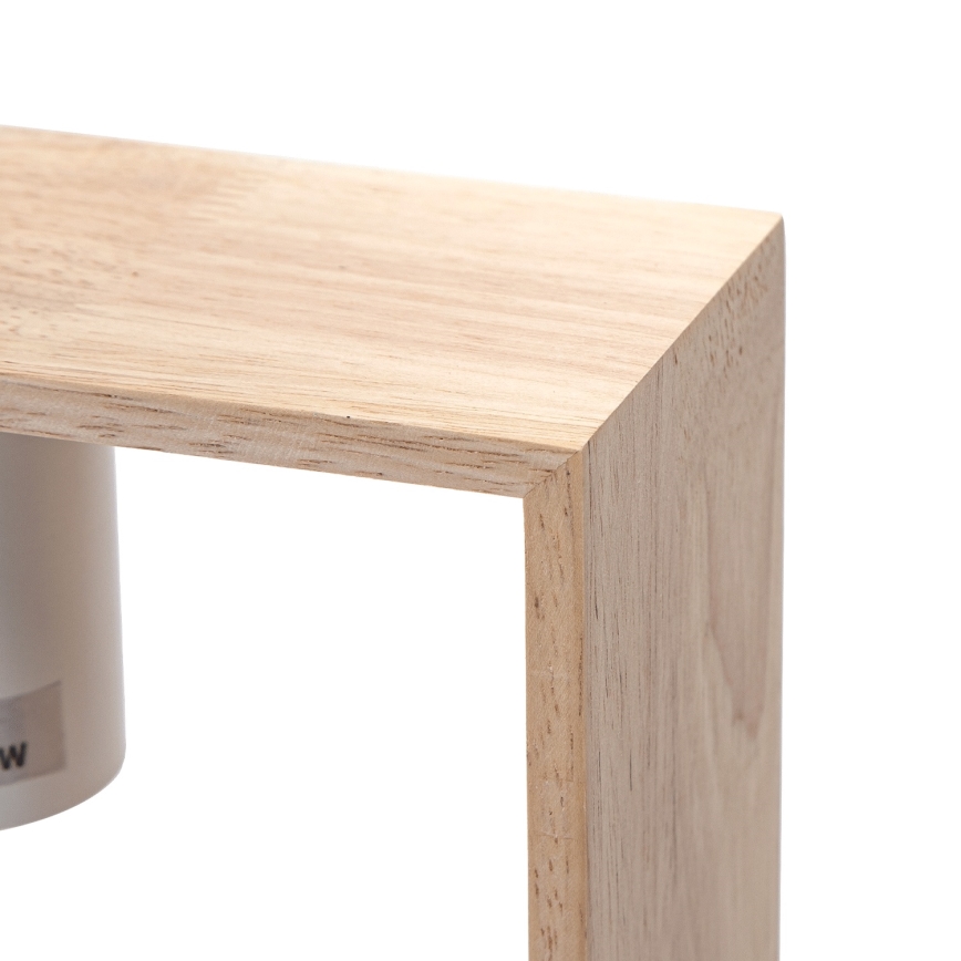 Aigostar - LED-Holz-Pendelleuchte an Kabel 1xE27/9W/230V 2200K Kiefer