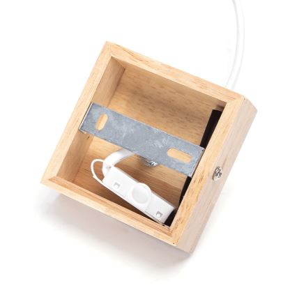 Aigostar - LED-Holz-Pendelleuchte an Kabel 1xE27/9W/230V 2200K Kiefer