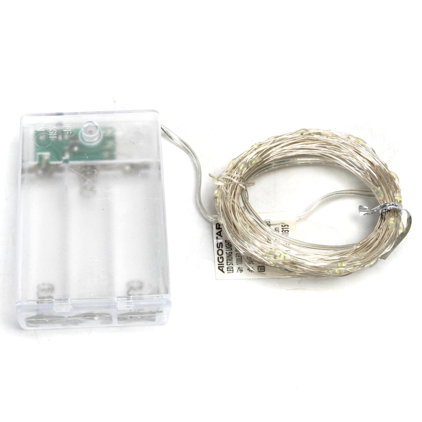 Aigostar - LED-Lichterkette 100xLED/3xAA 10,3m kaltweiß