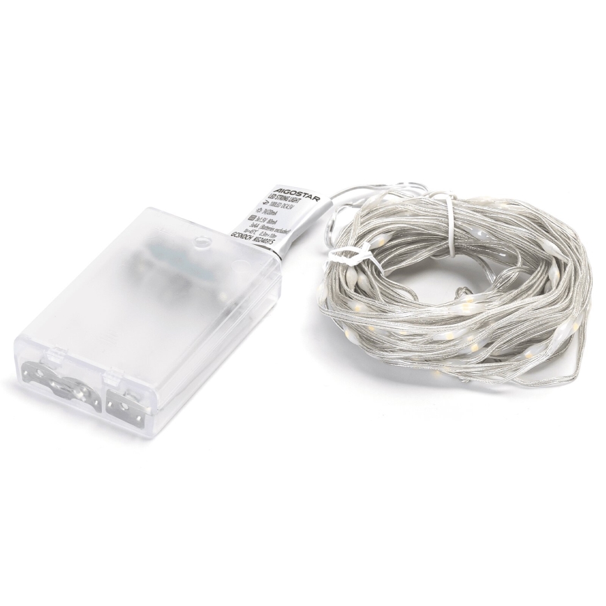 Aigostar - LED-Lichterkette 100xLED/3xAA 10,3m warmweiß