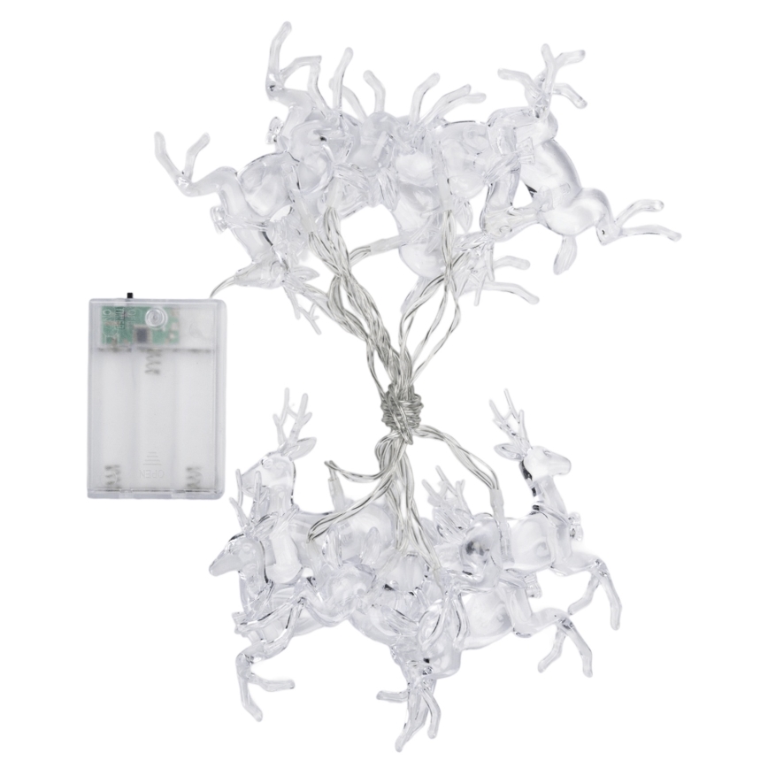 Aigostar - LED-Lichterkette 10xLED/3xAA 1,5 m warmweiß, mit Hirschmotiv