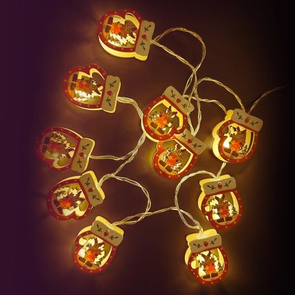 Aigostar - LED-Lichterkette 10xLED/3xAA 1,5m warmweiß Handschuh