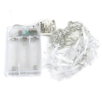 Aigostar - LED-Lichterkette 10xLED/3xAA 1,5m warmweiß Schneeflocken