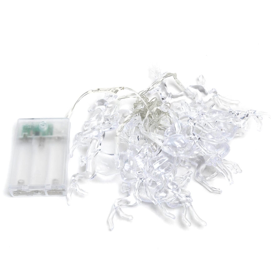 Aigostar - LED-Lichterkette, 20 LEDs, 3×AA, 3,3 m, Rentiere