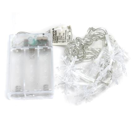 Aigostar - LED-Lichterkette 20xLED/3xAA 3,3 m Schneeflocken