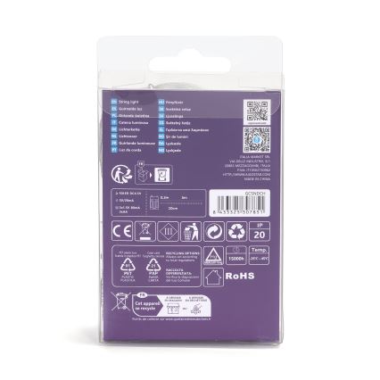 Aigostar - LED-Lichterkette 50 LEDs, 3× AA, 5,3 m, kaltweiß