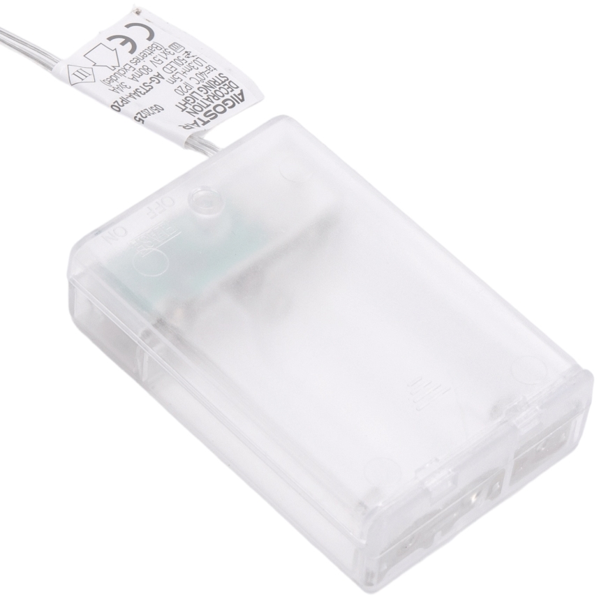 Aigostar - LED-Lichterkette, 50 LEDs / 3×AA, 5 m, warmweiß, goldfarben