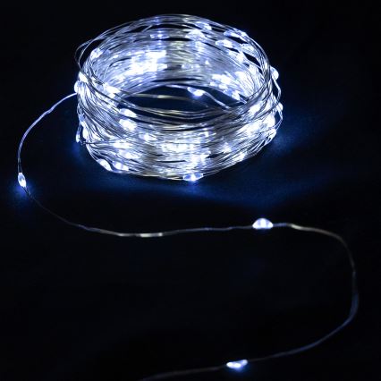 Aigostar - LED-Außen-Lichterkette 50xLED/3xAA IP44 5,3 m kaltweiß