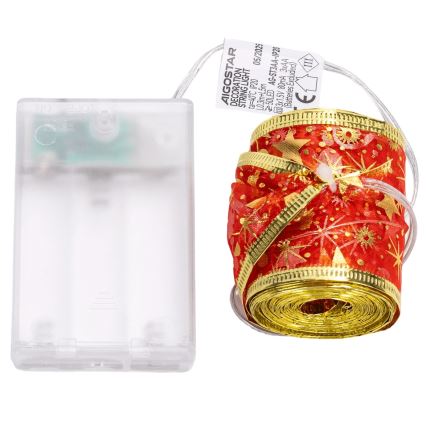 Aigostar - LED-Lichterkette 50xLED/3xAA 5m warmweiß/rot