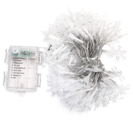 Aigostar - LED-Außen-Lichterkette 100xLED/8 Funktionen 3xAA 10 m IP44 kaltweiß