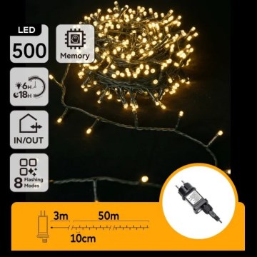 Aigostar - LED-Lichterkette für den Außenbereich, 500 LEDs/8 Funktionen, 50 m, IP44, warmweiß