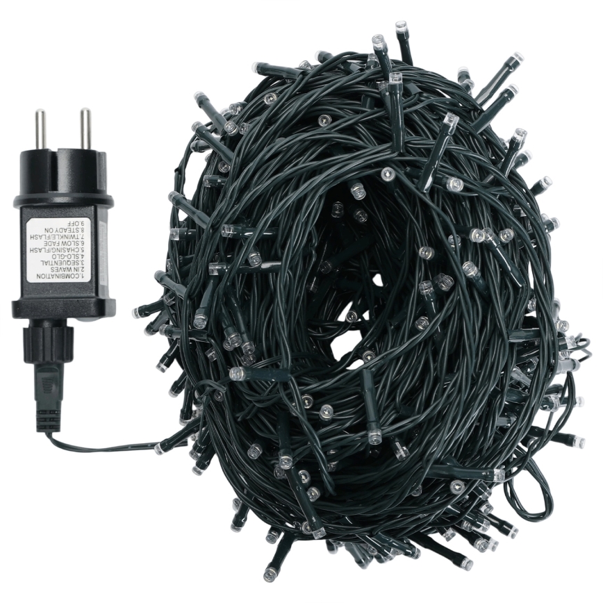 Aigostar - LED-Lichterkette für den Außenbereich, 500 LEDs / 8 Funktionen, 53 m, IP44, kaltweiß