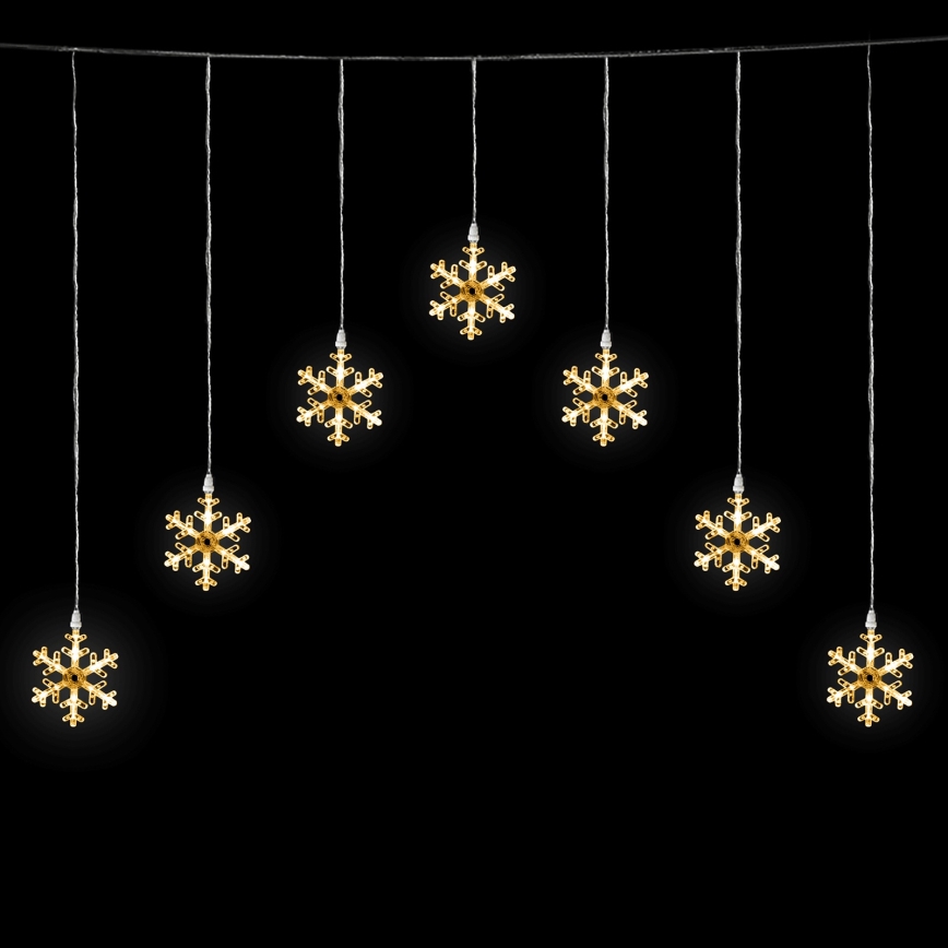 Aigostar - LED-Lichterkette für den Außenbereich 84 LEDs / 8 Funktionen 1,2x1m IP44 warmweiß Schneeflocken