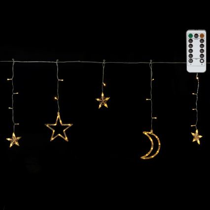 Aigostar - LED Außen-Lichterkette 120xLED/6W/230V/8 Funktionen 3x0,6m IP44 warmweiß + Fernbedienung