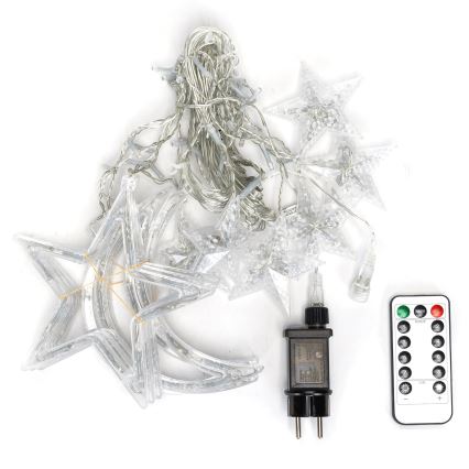 Aigostar - LED Außen-Lichterkette 120xLED/6W/230V/8 Funktionen 3x0,6m IP44 warmweiß + Fernbedienung