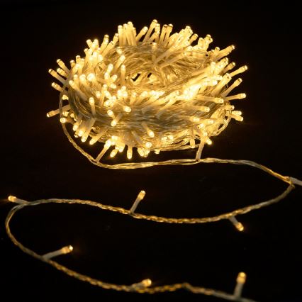 Aigostar - LED-Außen-Weihnachtslichterkette 150xLED/8 Funktionen 3xAA 15,3m IP44 warmweiß