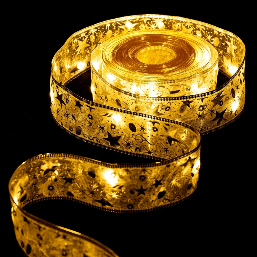 Aigostar - LED-Weihnachtslichterkette 100xLED/3xAA 10 m warmweiß gold